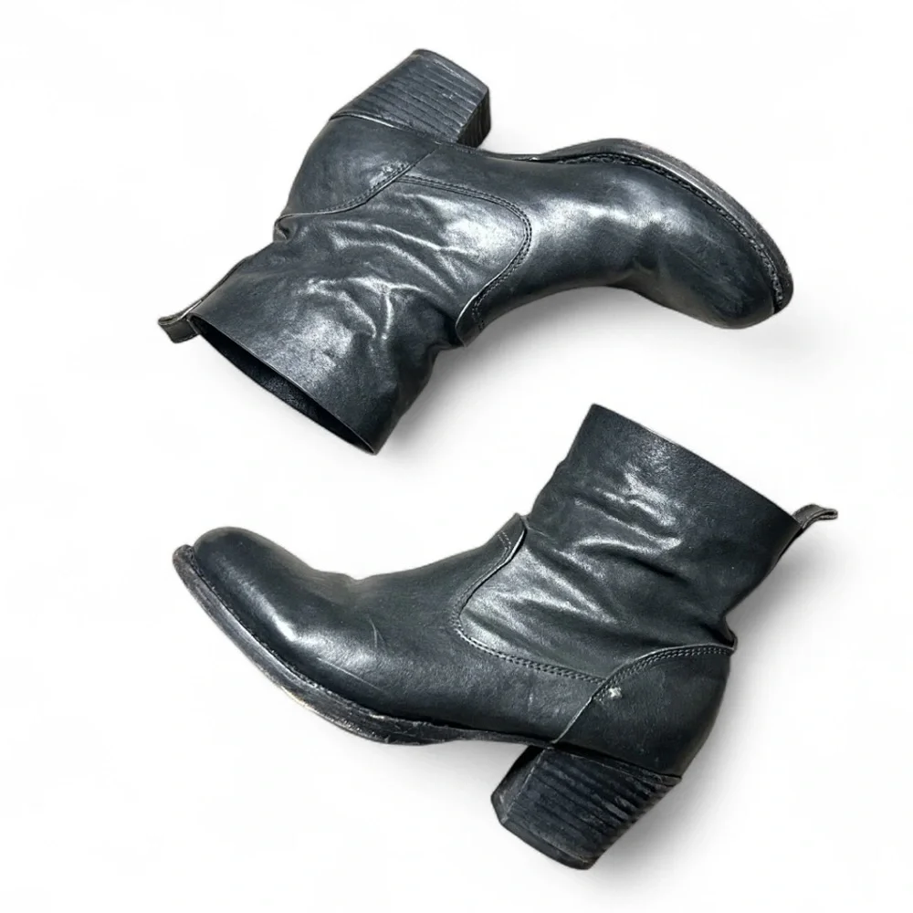 Rag & Bone Black Leather Moto Ankle Heeled Boots Size 39 EU 8.5 US